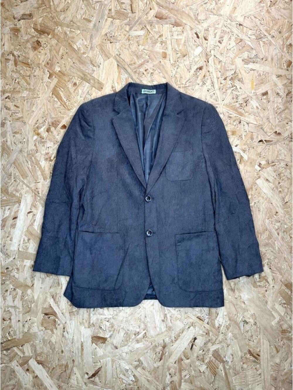 Gioberti Mens Corduroy Blazer Jacket Size 14 Gray Elbow Patch Sport Coat